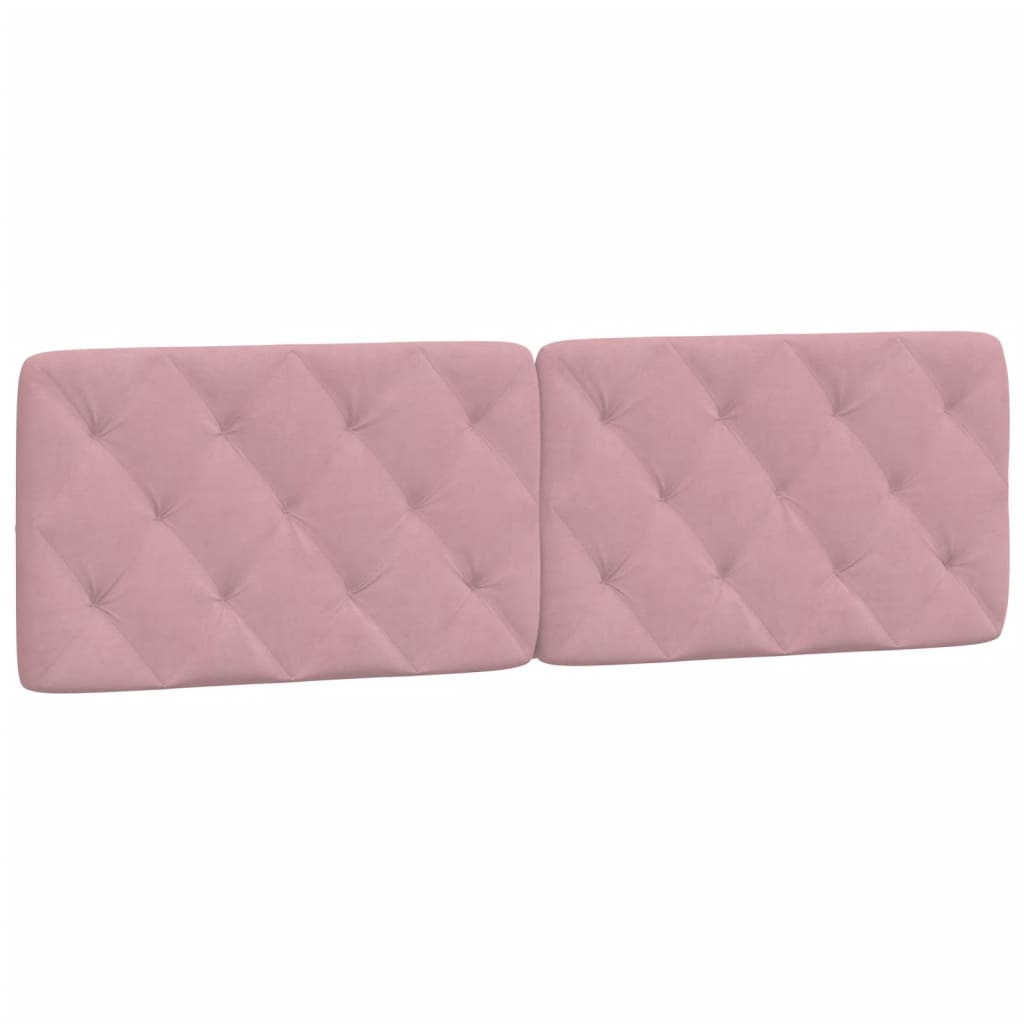 Bettgestell mit LED ohne Matratze Rosa 160x200 cm Samt