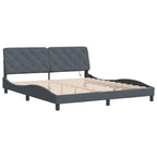 Bettgestell mit LED ohne Matratze Dunkelgrau 180x200 cm Samt