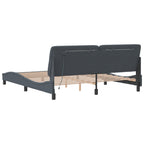 Bettgestell mit LED ohne Matratze Dunkelgrau 180x200 cm Samt