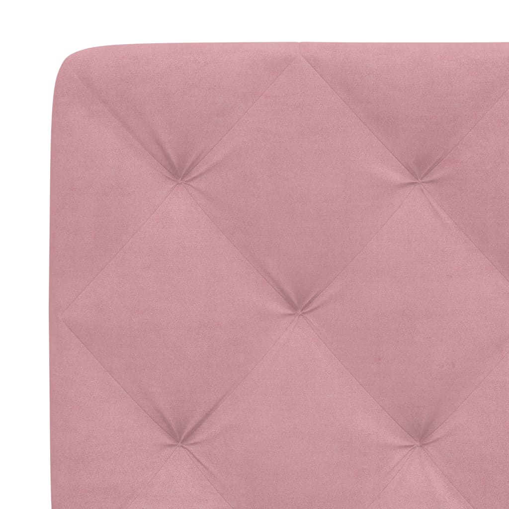 Bettgestell mit LED ohne Matratze Rosa 180x200 cm Samt