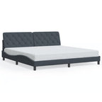Bettgestell mit LED ohne Matratze Dunkelgrau 200x200 cm Samt