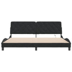 Bettgestell mit LED ohne Matratze Schwarz 200x200 cm Samt