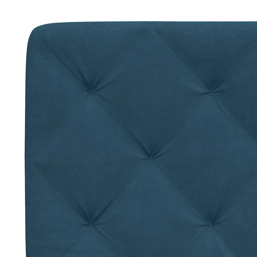 Bettgestell mit LED ohne Matratze Blau 200x200 cm Samt