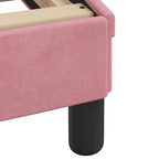 Bettgestell mit LED ohne Matratze Rosa 200x200 cm Samt