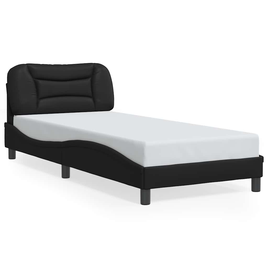 Bettgestell mit LED ohne Matratze "Hvar" Schwarz 80x200 cm