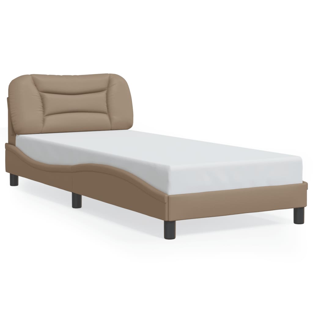 Bettgestell mit LED ohne Matratze "Hvar" Cappuccino-Braun 80x200 cm