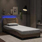 Bettgestell mit LED ohne Matratze "Hvar" Cappuccino-Braun 80x200 cm