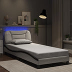 Bettgestell mit LED ohne Matratze "Hvar" Weiß und Schwarz 90x190 cm
