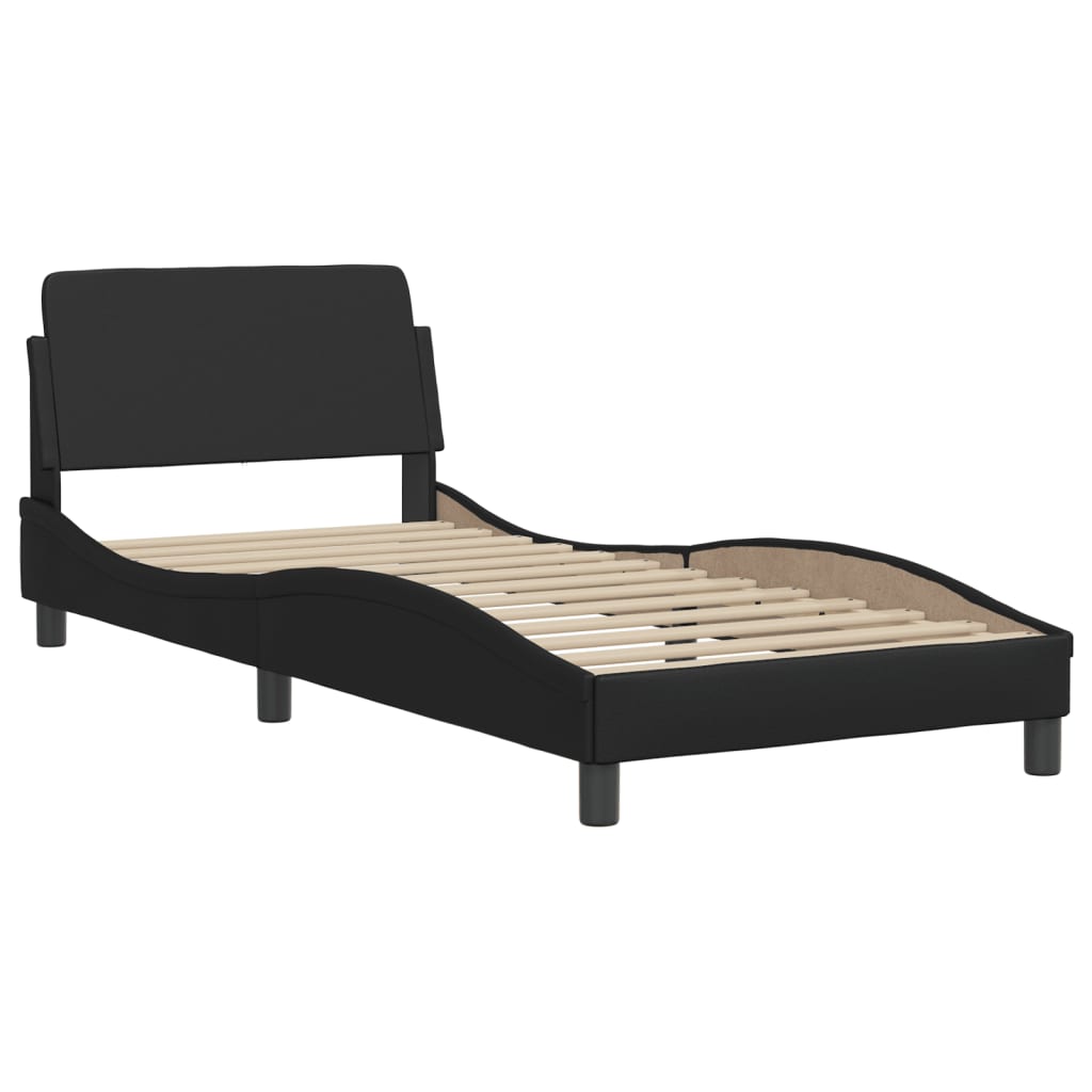 Bettgestell mit LED ohne Matratze "Hvar" Schwarz 90x200 cm