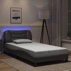 Bettgestell mit LED ohne Matratze "Hvar" Grau 100x200 cm