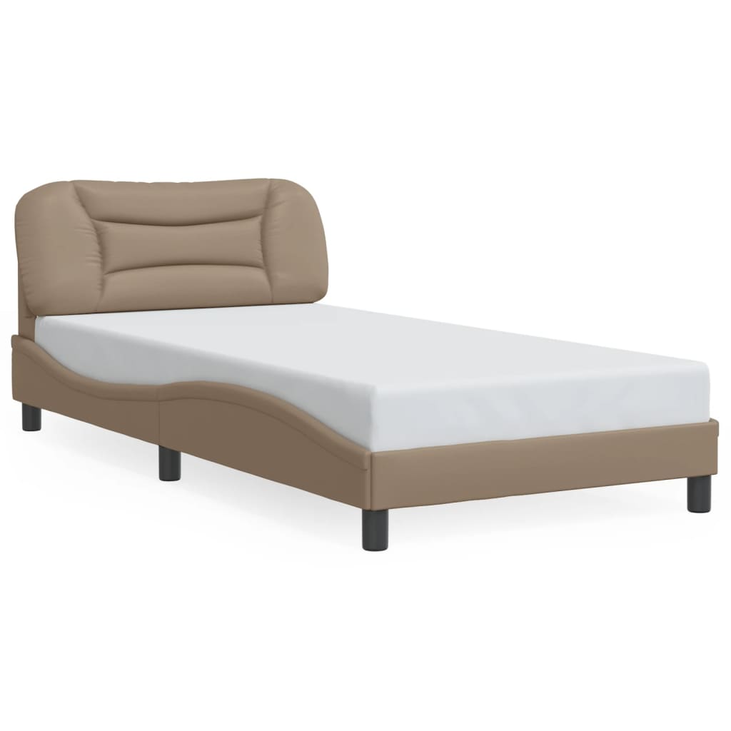 Bettgestell mit LED ohne Matratze "Hvar" Cappuccino-Braun 100x200 cm