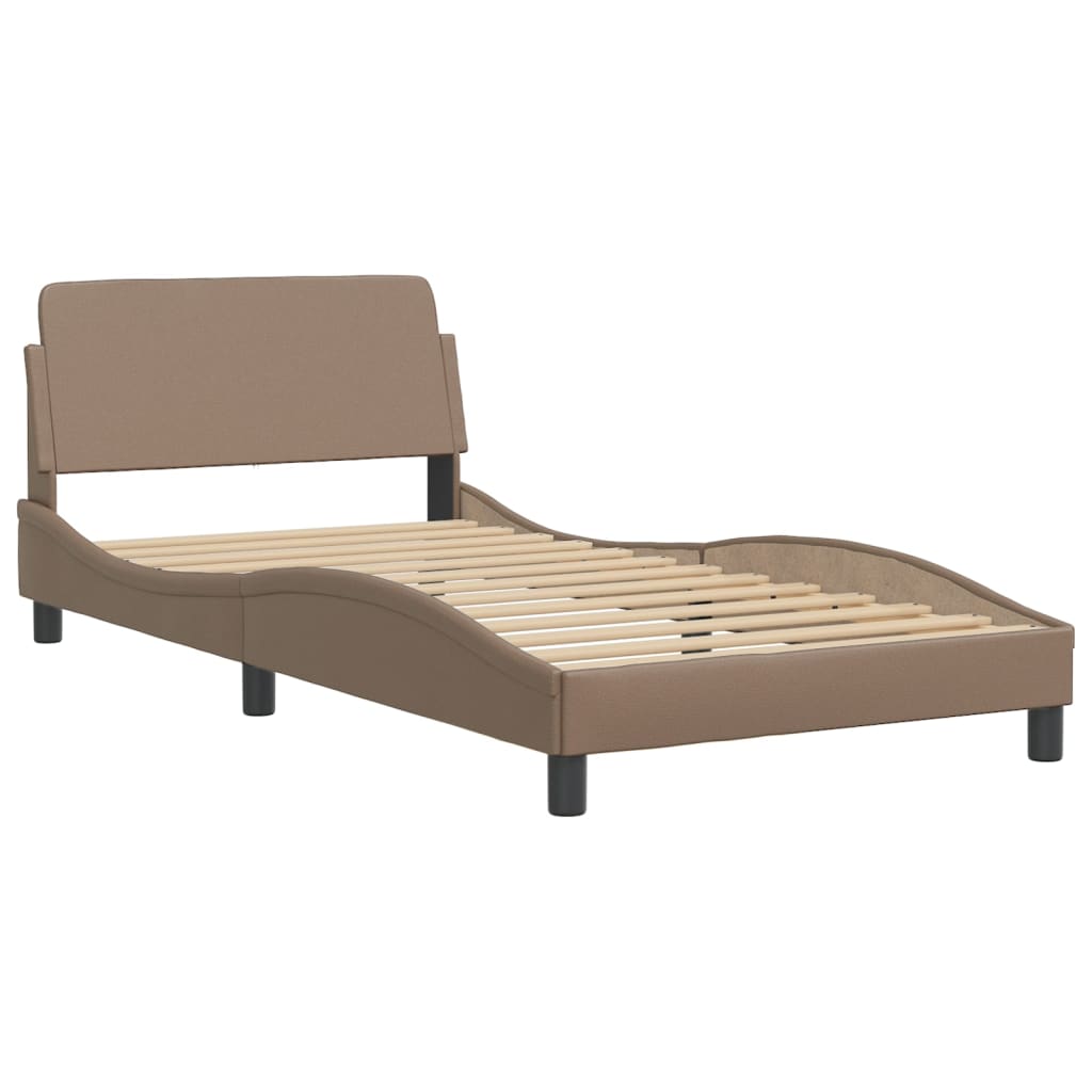 Bettgestell mit LED ohne Matratze "Hvar" Cappuccino-Braun 100x200 cm