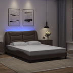 Bettgestell mit LED ohne Matratze "Hvar" Braun 120x200 cm