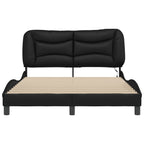 Bettgestell mit LED ohne Matratze "Hvar" Schwarz 140x190 cm