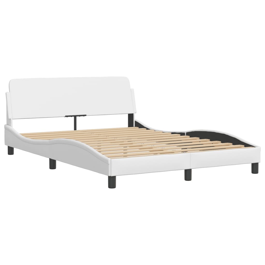 Bettgestell mit LED ohne Matratze "Hvar" Weiß 140x190 cm