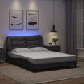 Bettgestell mit LED ohne Matratze "Hvar" Grau 140x190 cm