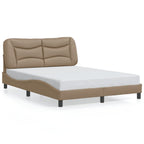 Bettgestell mit LED ohne Matratze "Hvar" Cappuccino-Braun 140x190 cm