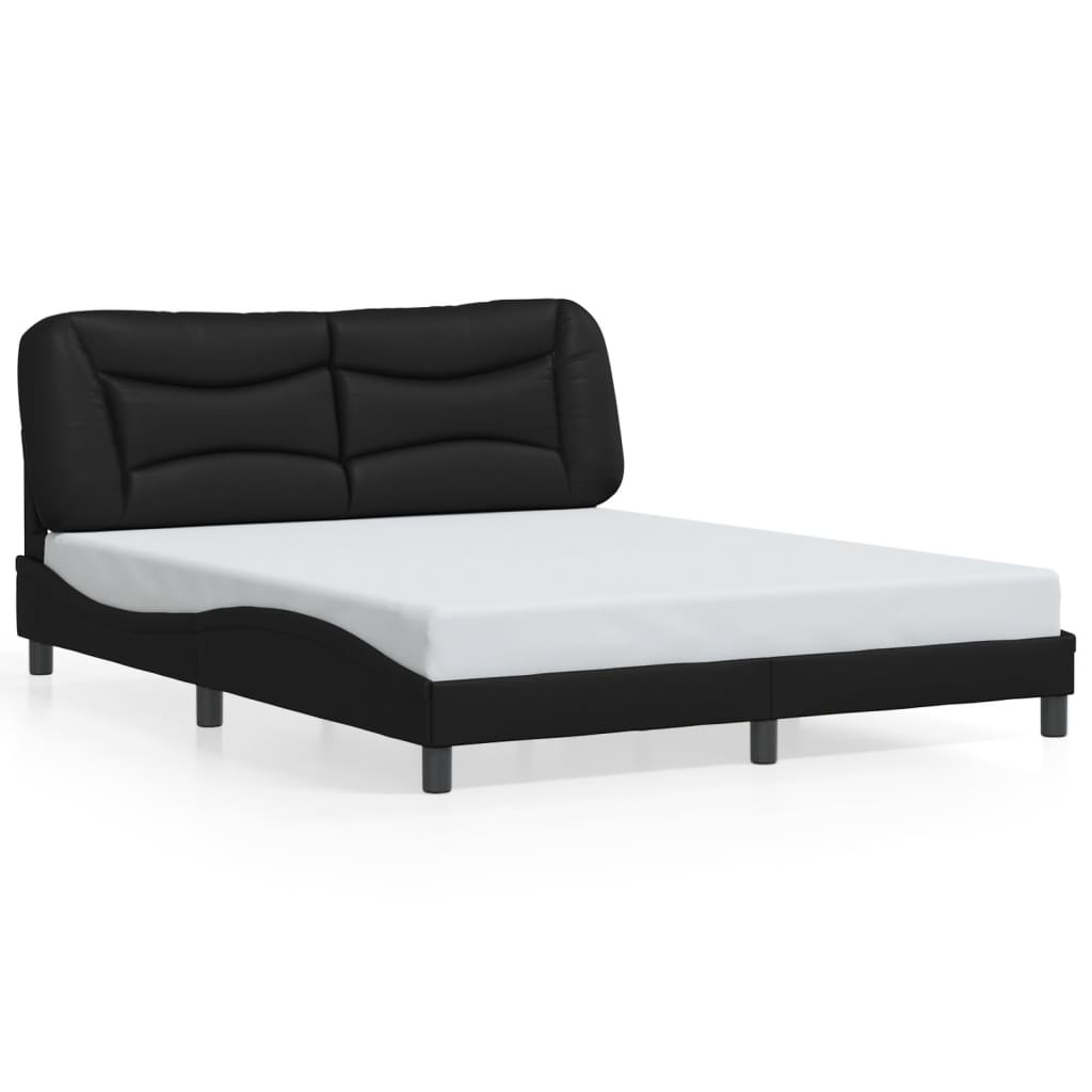 Bettgestell mit LED ohne Matratze "Hvar" Schwarz 160x200 cm