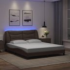 Bettgestell mit LED ohne Matratze "Hvar" Braun 160x200 cm