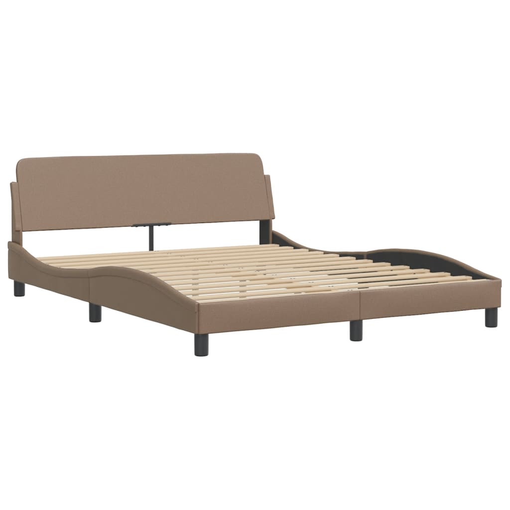 Bettgestell mit LED ohne Matratze "Hvar" Cappuccino-Braun 160x200 cm