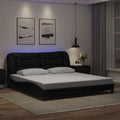 Bettgestell mit LED ohne Matratze "Hvar" Schwarz 180x200 cm
