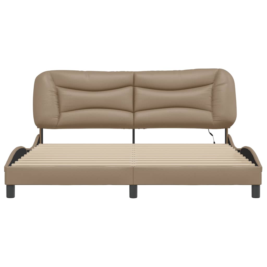 Bettgestell mit LED ohne Matratze "Hvar" Cappuccino-Braun 180x200 cm