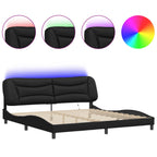 Bettgestell mit LED ohne Matratze "Hvar" Schwarz 200x200 cm