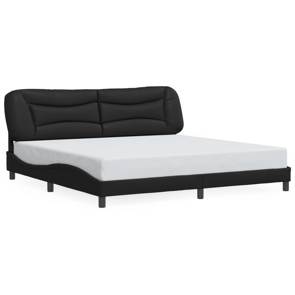 Bettgestell mit LED ohne Matratze "Hvar" Schwarz 200x200 cm