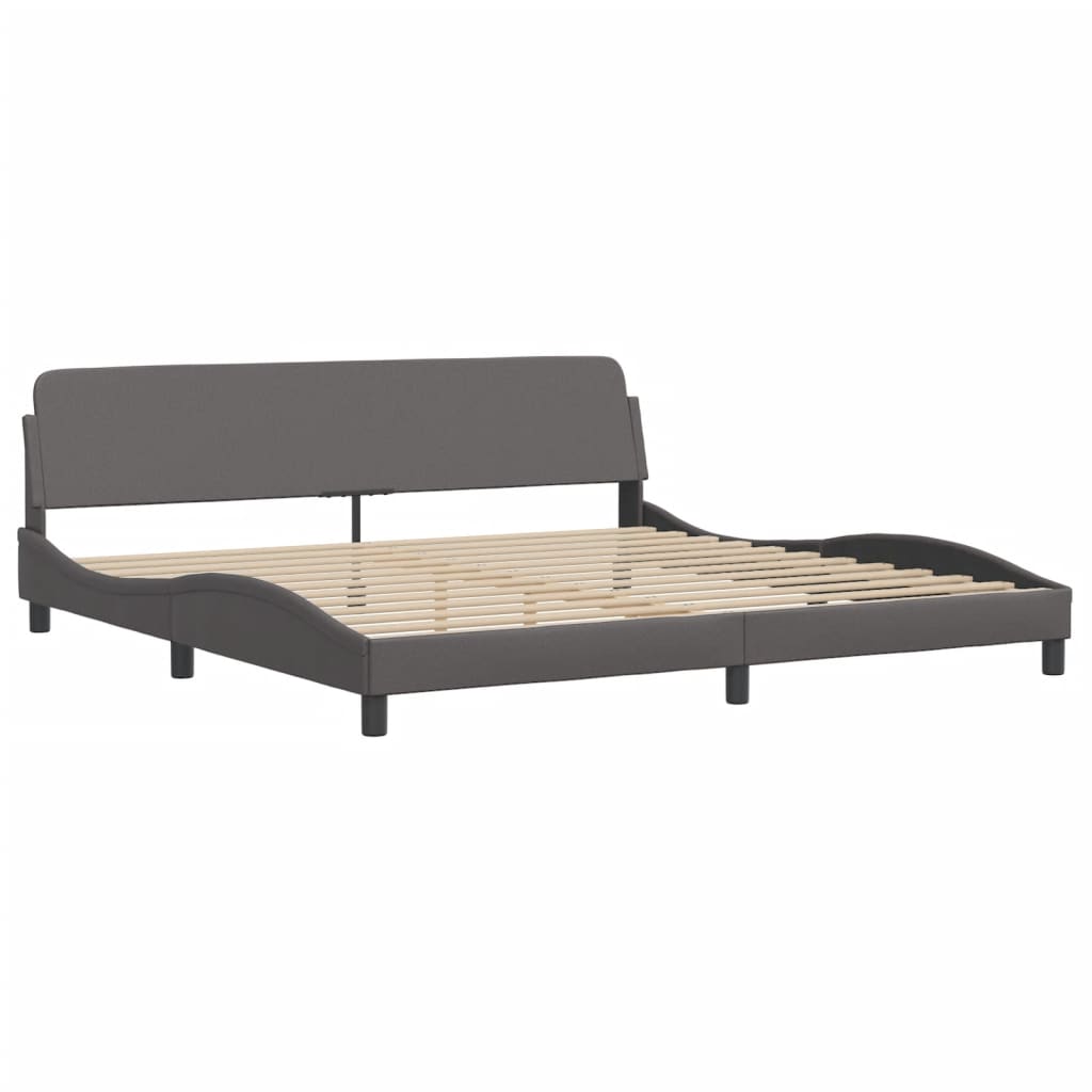 Bettgestell mit LED ohne Matratze "Hvar" Grau 200x200 cm