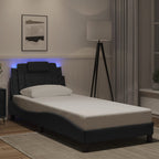 Bettgestell "Viana" mit LED ohne Matratze Schwarz 80x200 cm