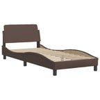 Bettgestell "Viana" mit LED ohne Matratze Braun 80x200 cm