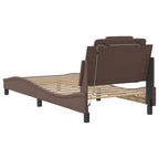 Bettgestell "Viana" mit LED ohne Matratze Braun 80x200 cm