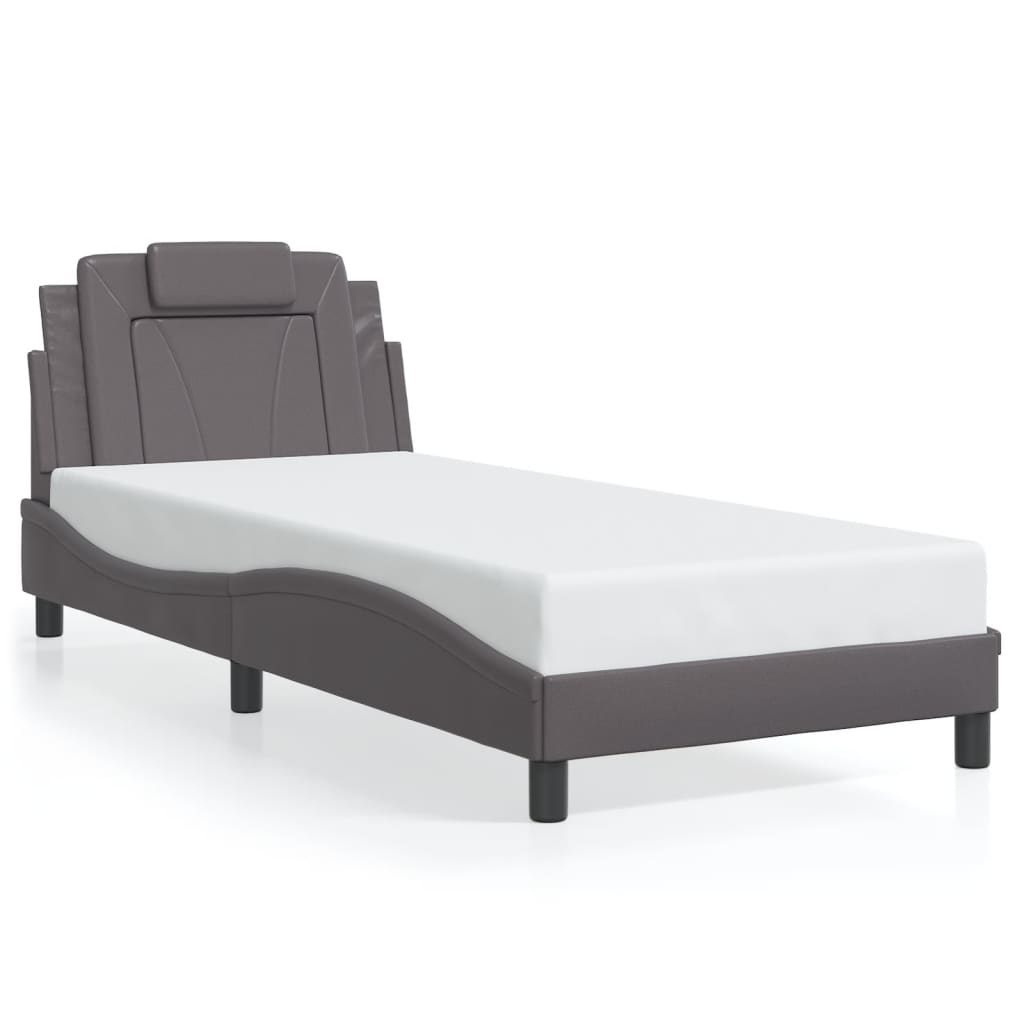 Bettgestell "Viana" mit LED ohne Matratze Grau 80x200 cm
