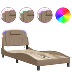 Bettgestell "Viana" mit LED ohne Matratze Cappuccino-Braun 80x200 cm