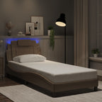 Bettgestell "Viana" mit LED ohne Matratze Cappuccino-Braun 80x200 cm