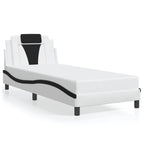 Bettgestell "Viana" mit LED ohne Matratze Weiß und Schwarz 90x190 cm