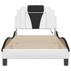 Bettgestell "Viana" mit LED ohne Matratze Weiß und Schwarz 90x190 cm