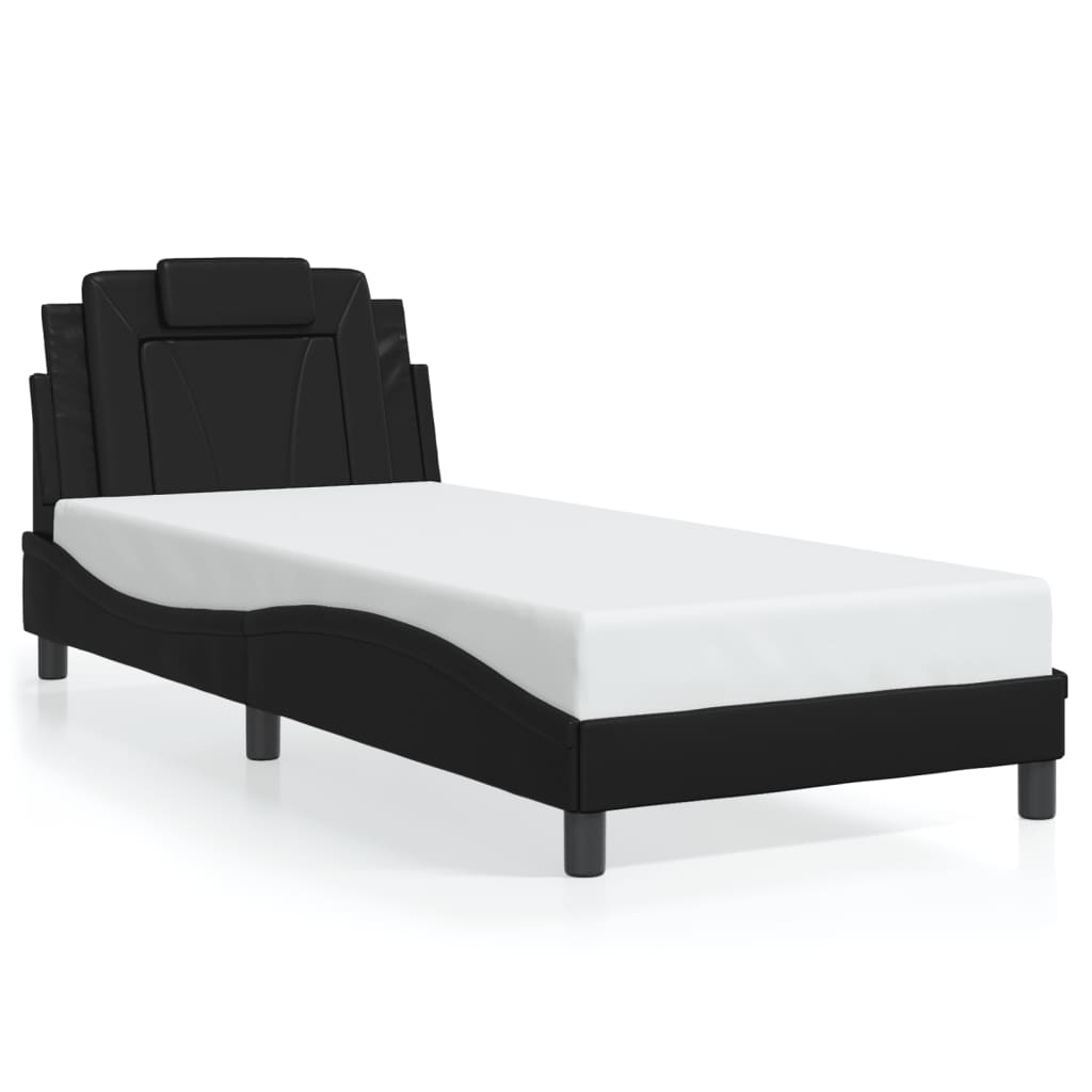 Bettgestell "Viana" mit LED ohne Matratze Schwarz 90x200 cm