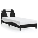 Bettgestell "Viana" mit LED ohne Matratze Schwarz und Weiß 90x200 cm