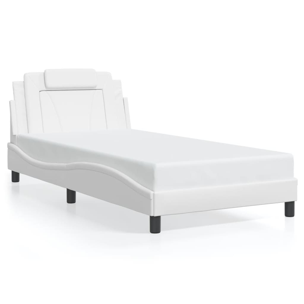 Bettgestell "Viana" mit LED ohne Matratze Weiß 100x200 cm