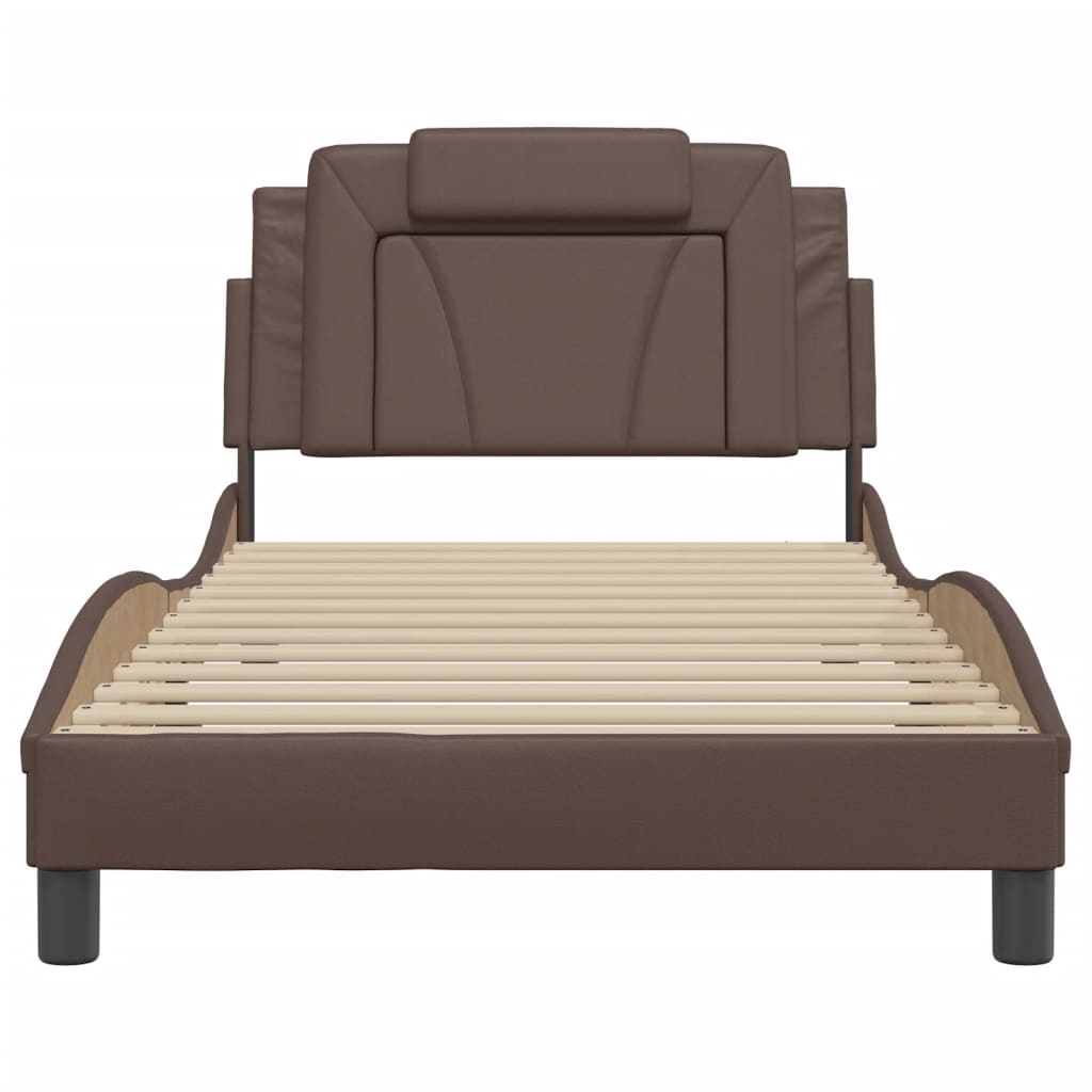 Bettgestell "Viana" mit LED ohne Matratze Braun 100x200 cm
