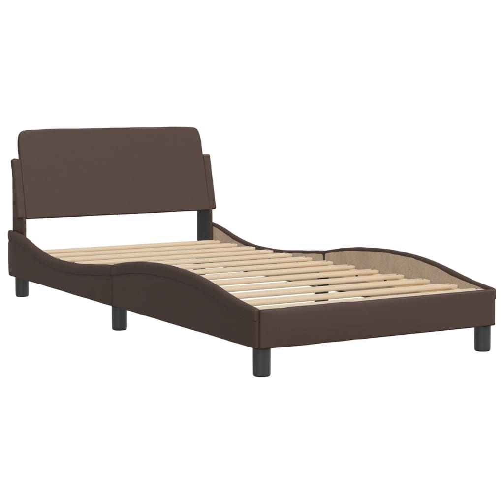 Bettgestell "Viana" mit LED ohne Matratze Braun 100x200 cm