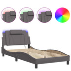 Bettgestell "Viana" mit LED ohne Matratze Grau 100x200 cm