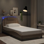 Bettgestell "Viana" mit LED ohne Matratze Cappuccino-Braun 100x200 cm