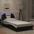 Bettgestell "Viana" mit LED ohne Matratze Schwarz und Weiß 100x200 cm
