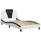 Bettgestell "Viana" mit LED ohne Matratze Weiß und Schwarz 100x200 cm