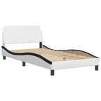 Bettgestell "Viana" mit LED ohne Matratze Weiß und Schwarz 100x200 cm