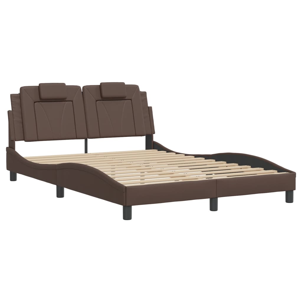 Bettgestell "Viana" mit LED ohne Matratze Braun 120x200 cm