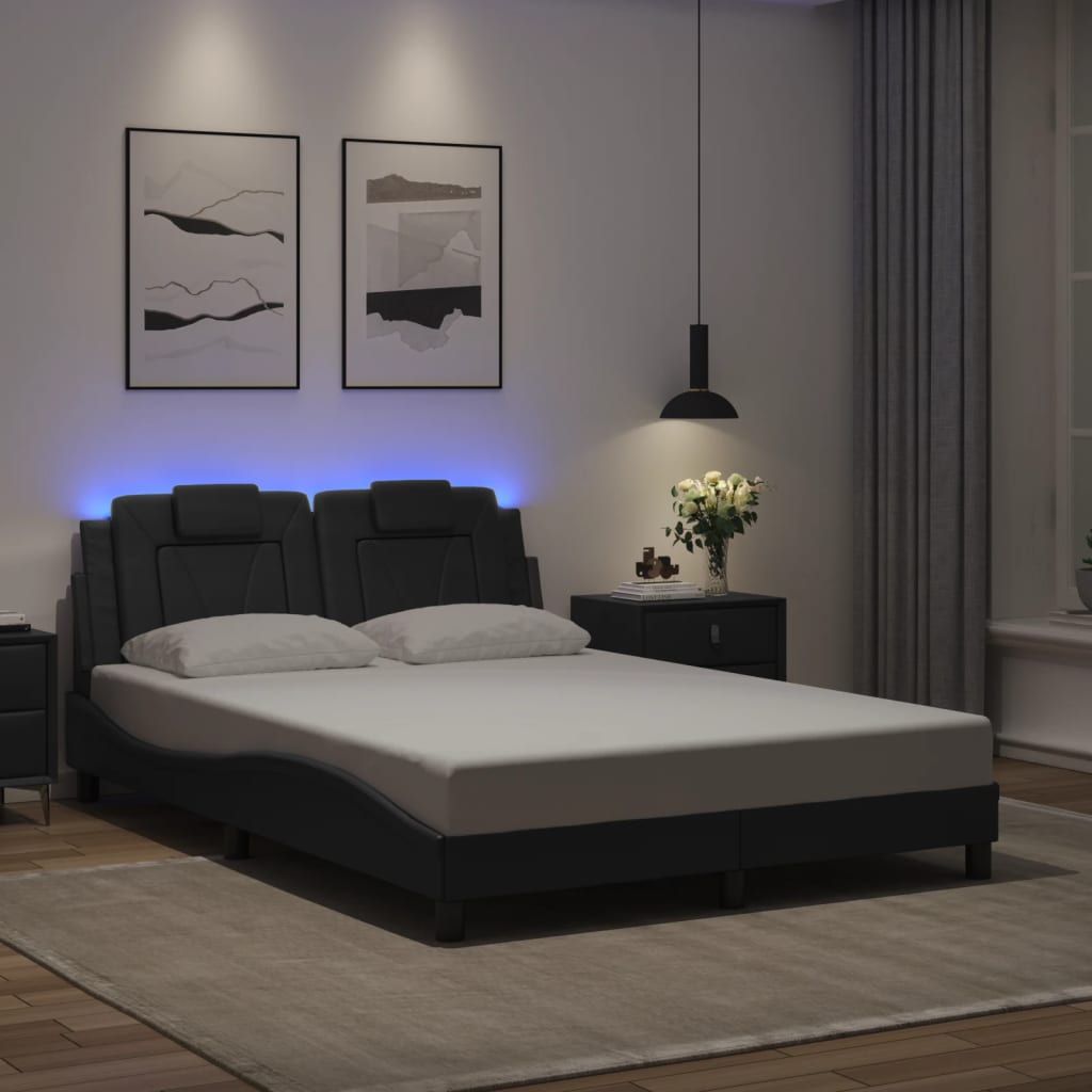 Bettgestell "Viana" mit LED ohne Matratze Grau 120x200 cm