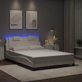 Bettgestell "Viana" mit LED ohne Matratze Weiß 140x190 cm